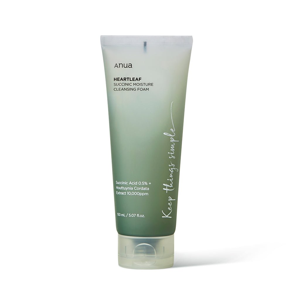 Anua HEARTLEAF SUCCINIC MOISTURE CLEANSING FOAM 150ml - Le Panda BEAUTÉ