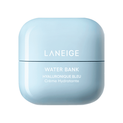 LANEIGE Water Bank Blue Hyaluronic Cream Moisturizer 50ml in light blue jar for deep hydration boost