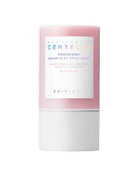 Pink and white stick mask container labeled Poremizing Quick Clay Stick Mask for pore cleansing by SKIN1004 on white background