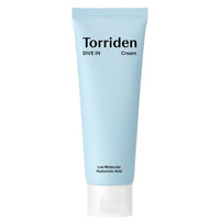 Torriden Dive-In Low Molecular Hyaluronic Acid Cream 80ml in light blue tube for deep hydration and skin moisture replenishment