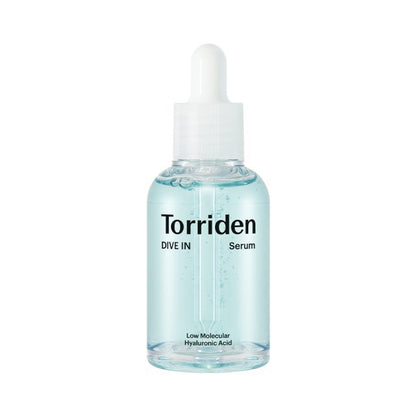 Torriden Dive-In Low Molecular Hyaluronic Acid Serum 50ml in clear bottle with dropper for deep hydration