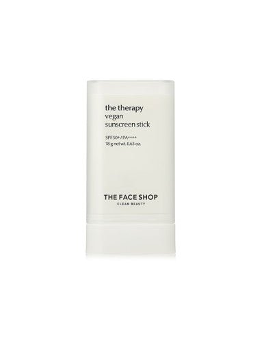 Minimalist white vegan sunscreen stick with high protection SPF50+ PA++++ in compact design
