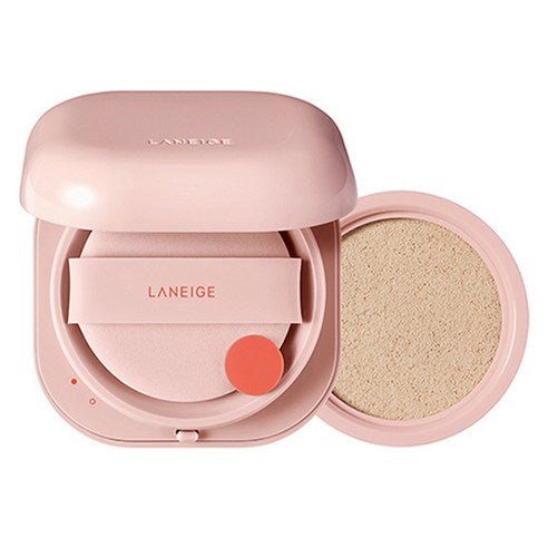 LANEIGE New Neo Cushion Glow SPF46 PA++ SET (15g+15g Refill) in pink compact with applicator for long-lasting coverage