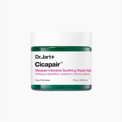 Dr.Jart+ CICAPAIR SLEEPAIR INTENSIVE REPAIR NIGHT MASK 75ml in green jar with white lid for overnight renewal