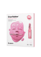 Dr.Jart+ CRYO RUBBER WITH FIRMING COLLAGEN 44ml packaging showing firming collagen ampoule and cooling rubber mask effect