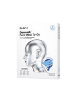Dr.Jart+ Dermask Face Mask To Go (5 Sheets) box with modern face illustration and hydration features highlighted