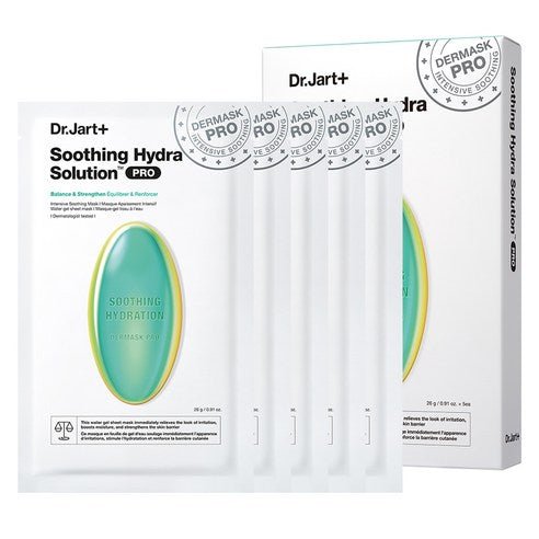 Dr.Jart+ Dermask Soothing Hydra Solution Pro (5 Sheets) with intense hydration for immediate soothing and skin barrier reinforcement
