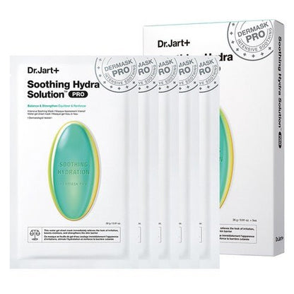 Dr.Jart+ Dermask Soothing Hydra Solution Pro (5 Sheets) with intense hydration for immediate soothing and skin barrier reinforcement
