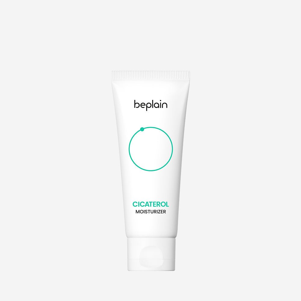 beplain Cicaterol Moisturizer 60ml in white tube with simple green circle design hydrating formula for skin care