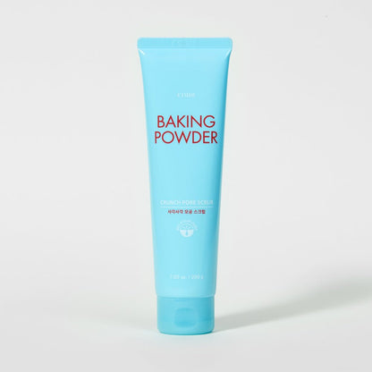 ETUDE Baking Powder Crunch Pore Scrub 200g in light blue tube for effective pore cleansing and exfoliation