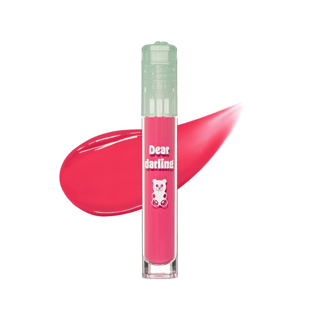 ETUDE Jelly Pang Dear Darling Water Gel Tint 5g in vibrant pink shade with moisture lock formula and glossy finish