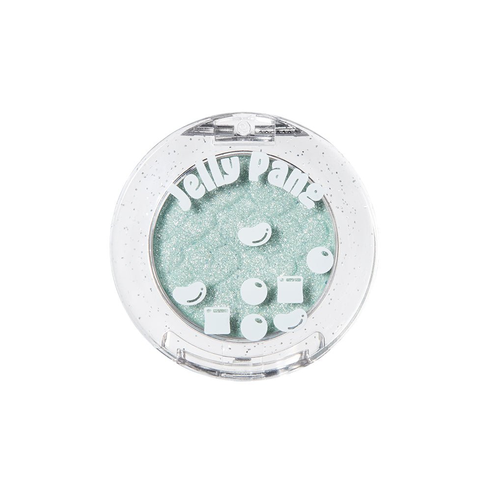 ETUDE Jelly Pang Look At My Eyes sparkling icy blue eyeshadow with silky texture in clear compact case