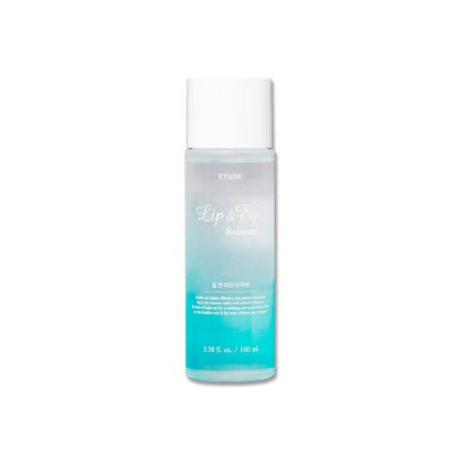 ETUDE Lip & Eye Remover 100ml bottle with gentle formula for easy makeup removal and soothing care