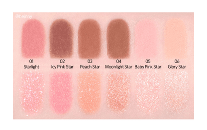 ETUDE My Best Tone Eye Palette #Pink Collector versatile shades swatched from soft pinks to warm browns with shimmer and matte finishes