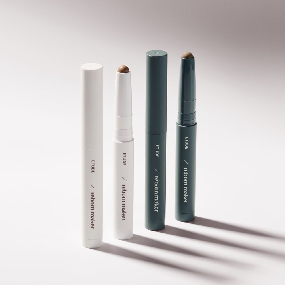ETUDE Reborn Maker Contour Stick 1g in sleek white and green packaging with retractable creamy contour tips