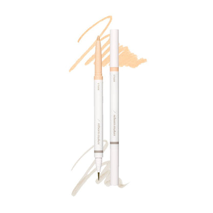 ETUDE Reborn Maker Liner 0.9g with double-tip design showing warm beige and soft taupe liner swatches