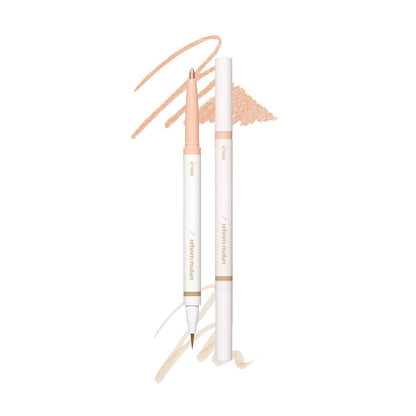 ETUDE Reborn Maker Liner 0.9g with double-tip design in soft beige tones for precise and versatile eye lining