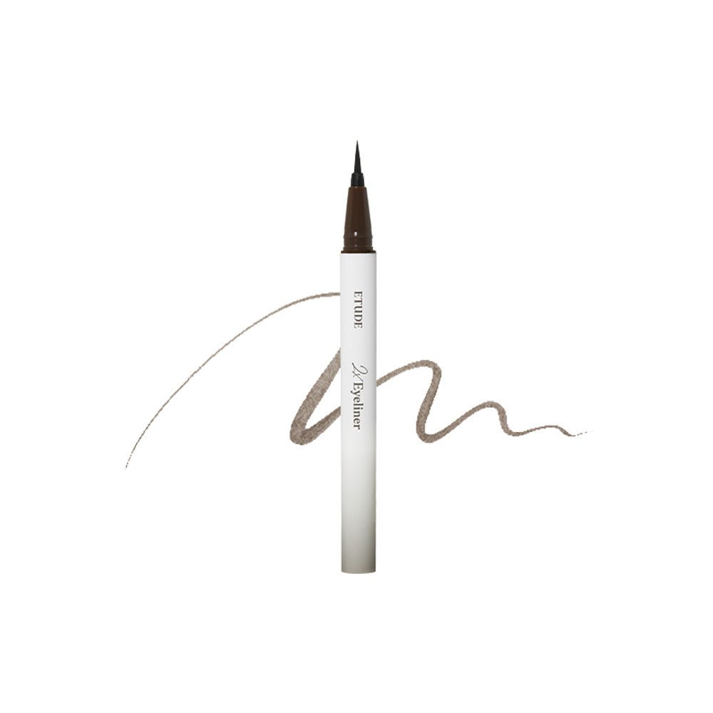ETUDE 2X Tinting Eyeliner 0.5g in soft deep brown with seamless application and precise brush tip