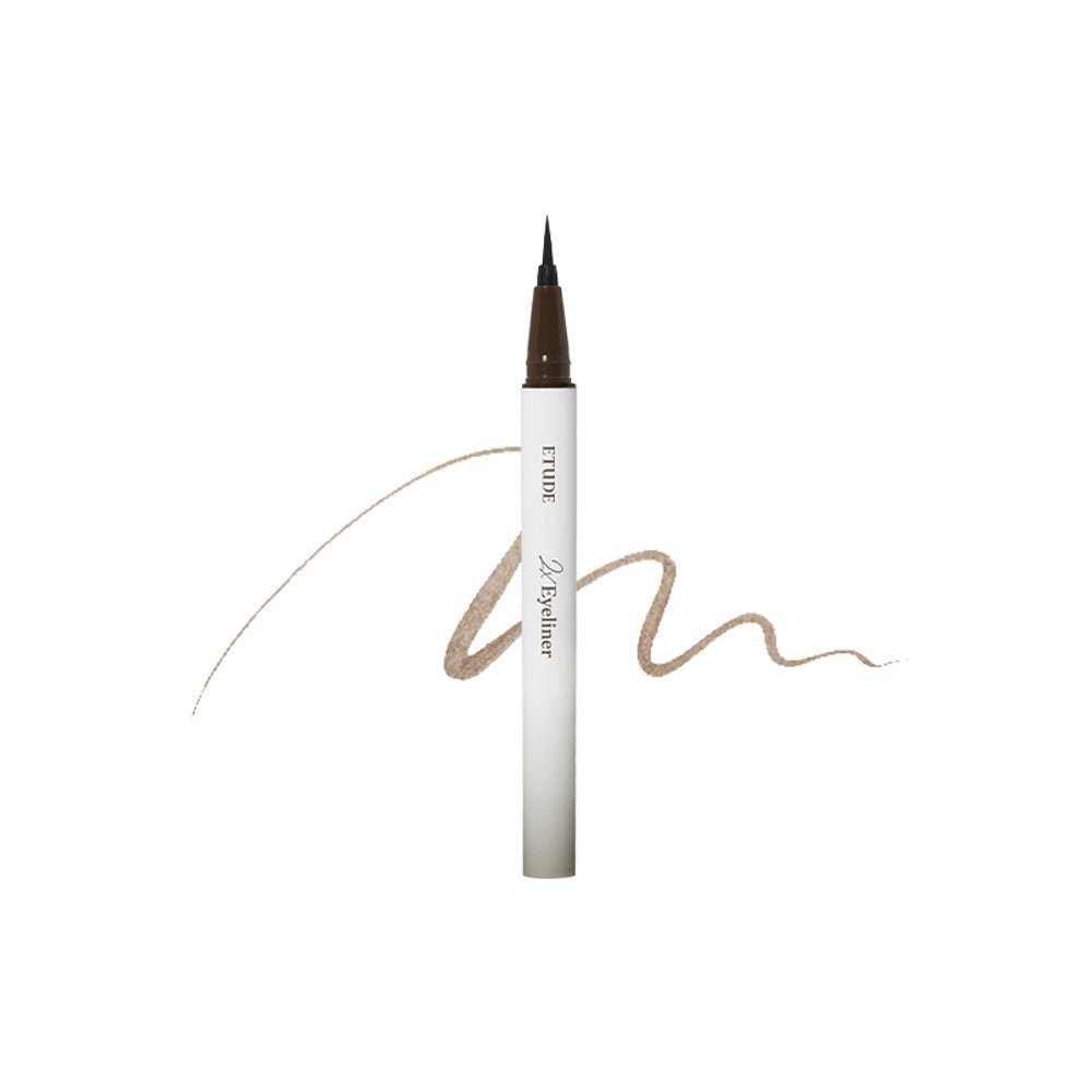 ETUDE 2X Tinting Eyeliner 0.5g in natural light brown with fine tip for seamless application and precise lines