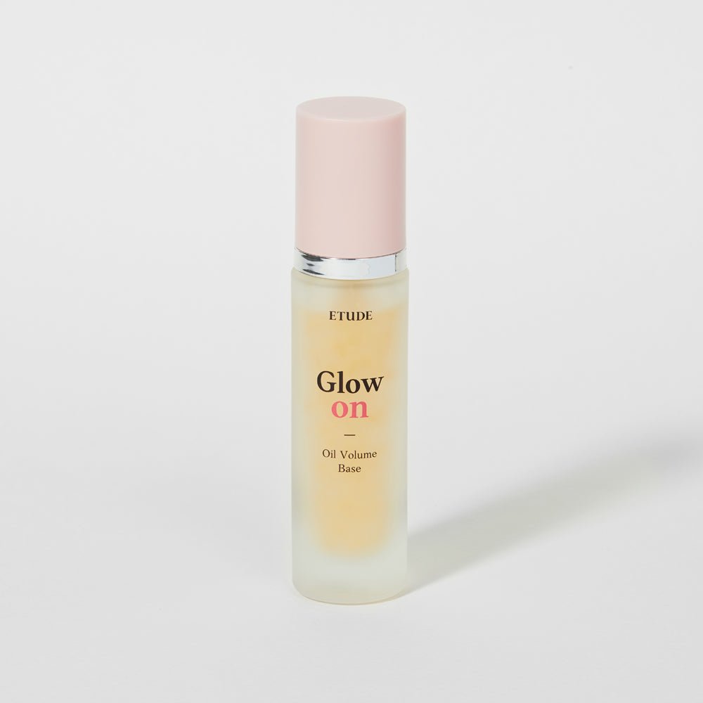 ETUDE Glow On Base Oil Volume 30ml in frosted bottle with soft pink cap for moisture boost skincare base