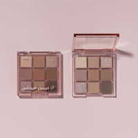 ETUDE Play Color Eyes 9-Color #Autumn Closet palette showing natural shades in neutral matte and shimmer tones