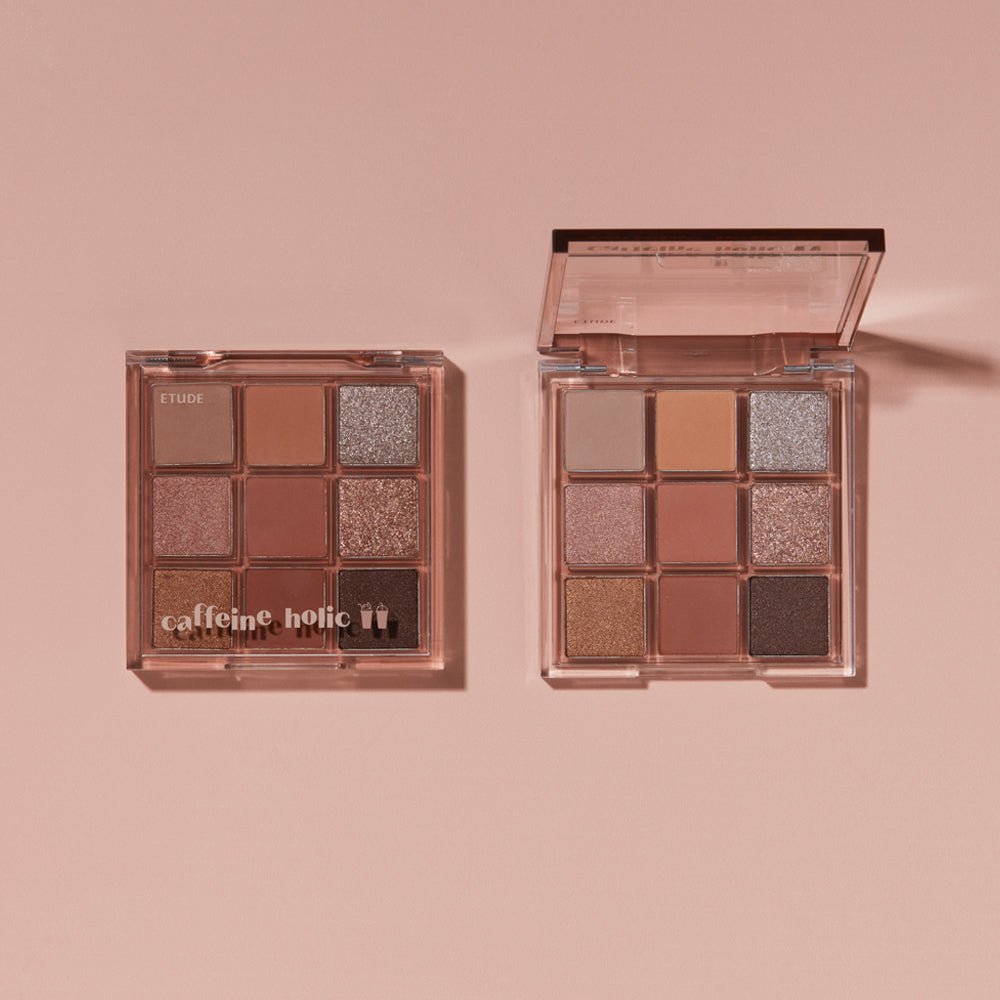 ETUDE Play Color Eyes 9-Color #Caffeine Holic eyeshadow palette with rich warm and neutral tones for versatile looks