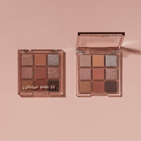 ETUDE Play Color Eyes 9-Color #Caffeine Holic eyeshadow palettes showcasing rich color in warm neutral tones