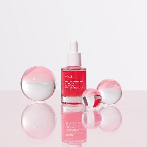 Anua Niacinamide 10% + TXA 4% Dark Spot Correcting Serum 30ml brightens, reduces pigmentation, and hydrates deeply.