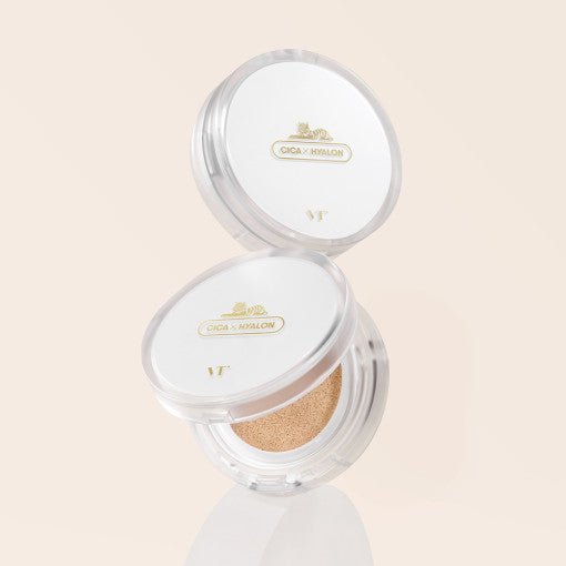 VT Cica Skin Fit Cover Cushion - 3 Colors 12g SPF50+/PA++++ with flawless coverage in sleek white compact packaging