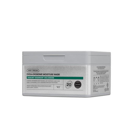 VT Cica-Exosome Moisture Mask 350g 20ea in white container for intensive hydration and soothing skin care benefits