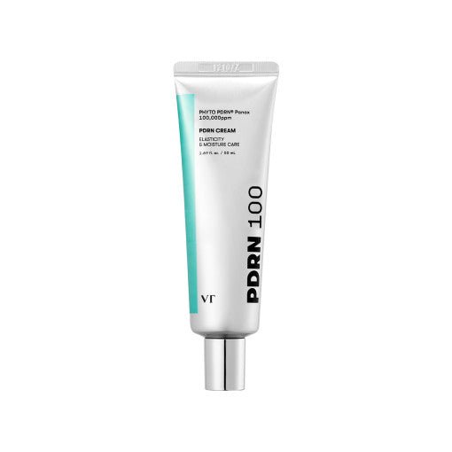 VT PDRN Cream 100 50ml white tube with teal accent promoting elasticity boost and moisturizing skin care benefits