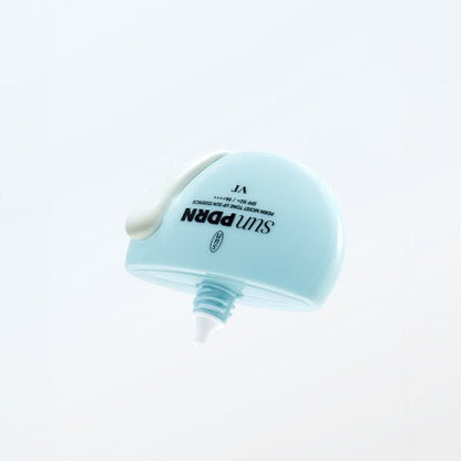VT PDRN Moist Tone Up Sun Essence 50g 50+/PA++++ in pale blue rounded tube with white essence for effective UV protection