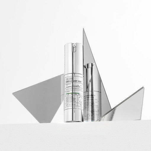 VT Reedle Shot 1000 15ml in sleek silver pump bottle with enhanced absorption for advanced skincare benefits