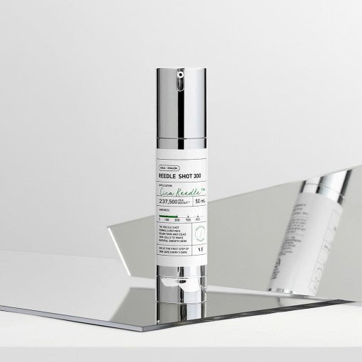 VT Reedle Shot 300 50ml in silver pump bottle delivering deep hydration for improved skin moisture balance