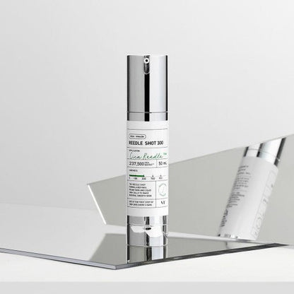 VT Reedle Shot 300 50ml in silver pump bottle delivering deep hydration for improved skin moisture balance