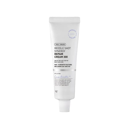 VT Reedle Shot Synergy Repair Cream 300 50ml white tube designed for improved texture and skin repair benefits