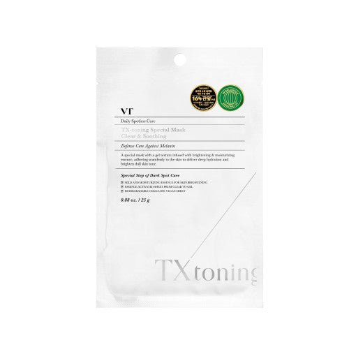 VT TX-toning Special Mask 25g in white packaging designed for brightening action with advanced skincare benefits