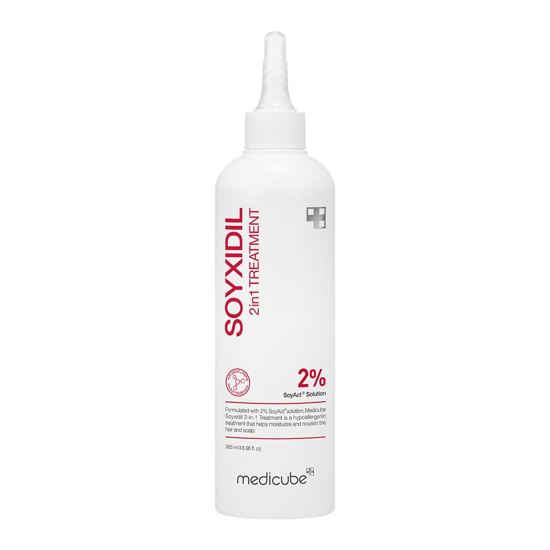 medicube Soyxidil 2in1 Treatment 265ml white bottle for hair loss prevention with 2% soyactin solution