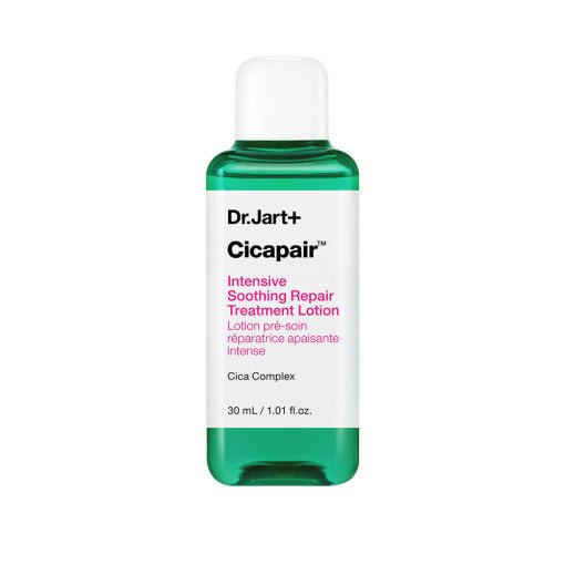 Dr.Jart+ Cicapair Intensive Soothing Repair Treatment Lotion 30ml in green and white bottle for hydration boost