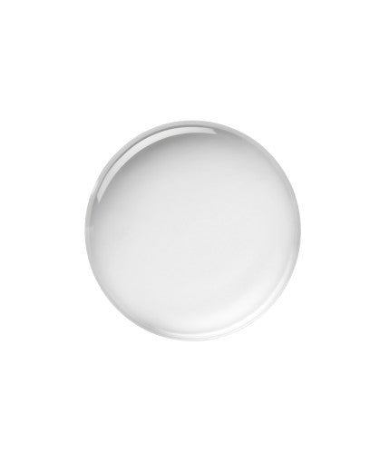 Clear droplet of anti-wrinkle serum with smooth, glossy texture on white background