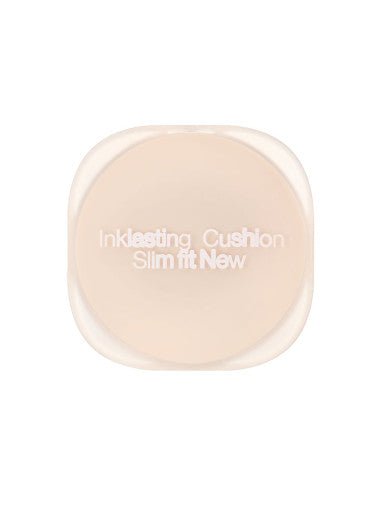 Compact cushion foundation with slim fit design and high coverage in neutral beige shade against white background