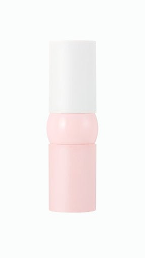 Minimalist light pink lipstick tube with smooth semi-gloss finish and white cap on plain white background
