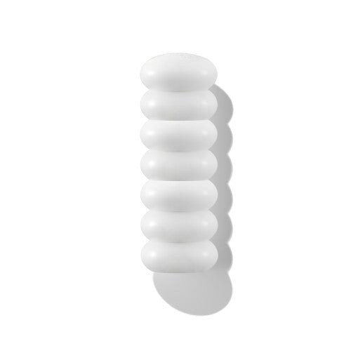 Smooth white balm swatch with creamy texture and soft shadow on white background symbolizing 24-hour hydration effect