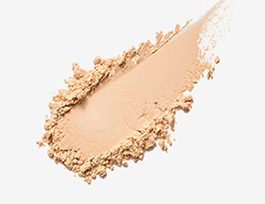Soft beige powder swatch showing smooth texture and natural matte finish for flawless complexion look
