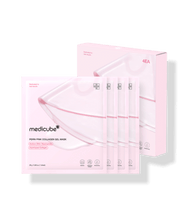 medicube PDRN Pink Collagen Gel Mask 28g X 4ea packaging in soft pink highlighting hydration boost benefits
