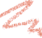 Soft coral lip liner stroke with textured finish showcasing the versatile application of the tint lip liner product
