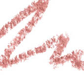 Soft dusty rose lip liner stroke with textured finish demonstrating smooth application and precise contouring benefits