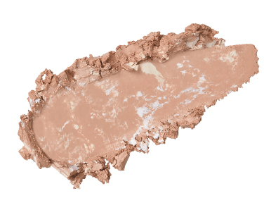 Smudged beige high-coverage makeup balm texture with smooth, creamy finish and natural skin tone effect