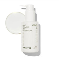 White bottle of cleansing oil with pump and smooth clear oil drop illustrating moisture retention benefits