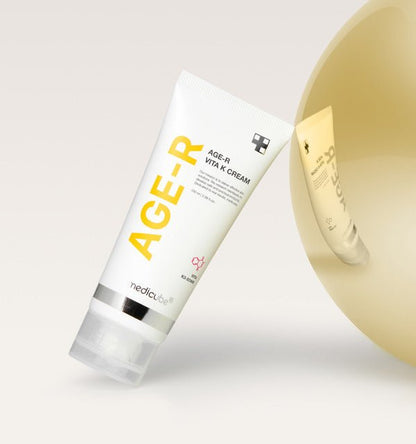 medicube AGE-R Vita K Cream 100ml tube with white and yellow packaging for redness relief skincare benefits